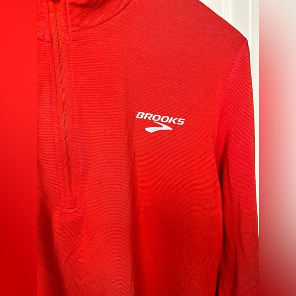 Brooks Equilibrium Technology 1/4 Zip Activewear Running Pullover Men's med Red - Picture 5 of 11